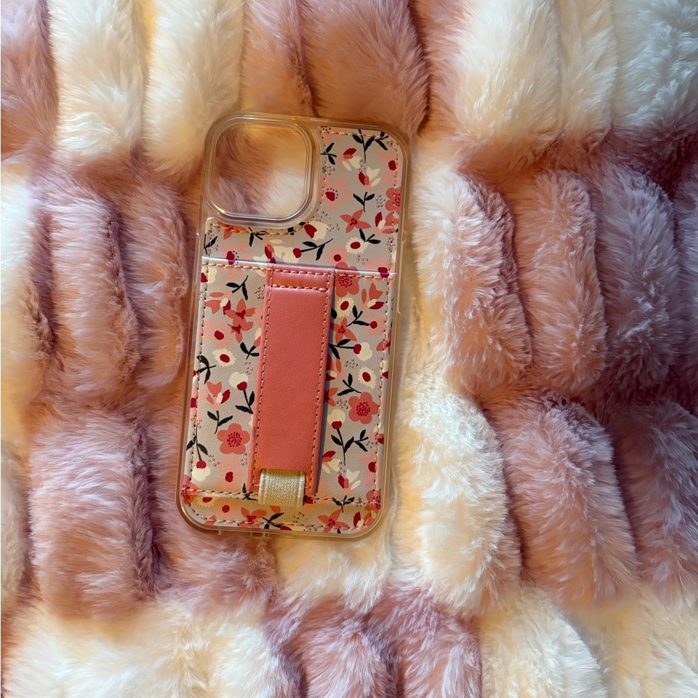 Floral Phone Case with Pink Strap